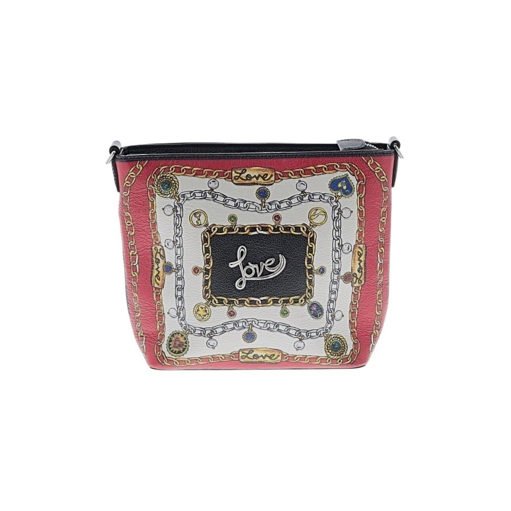 Brighton NYC‎ Red Printed Leather Shoulder Bag Purse Dog Love Bag54.02